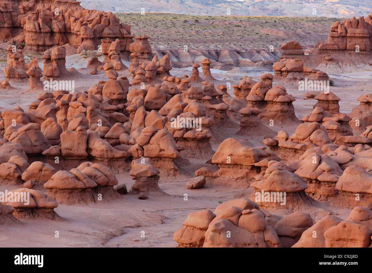 Hoodoos und Felsformationen, Goblin Valley State Park, Utah Stockfoto