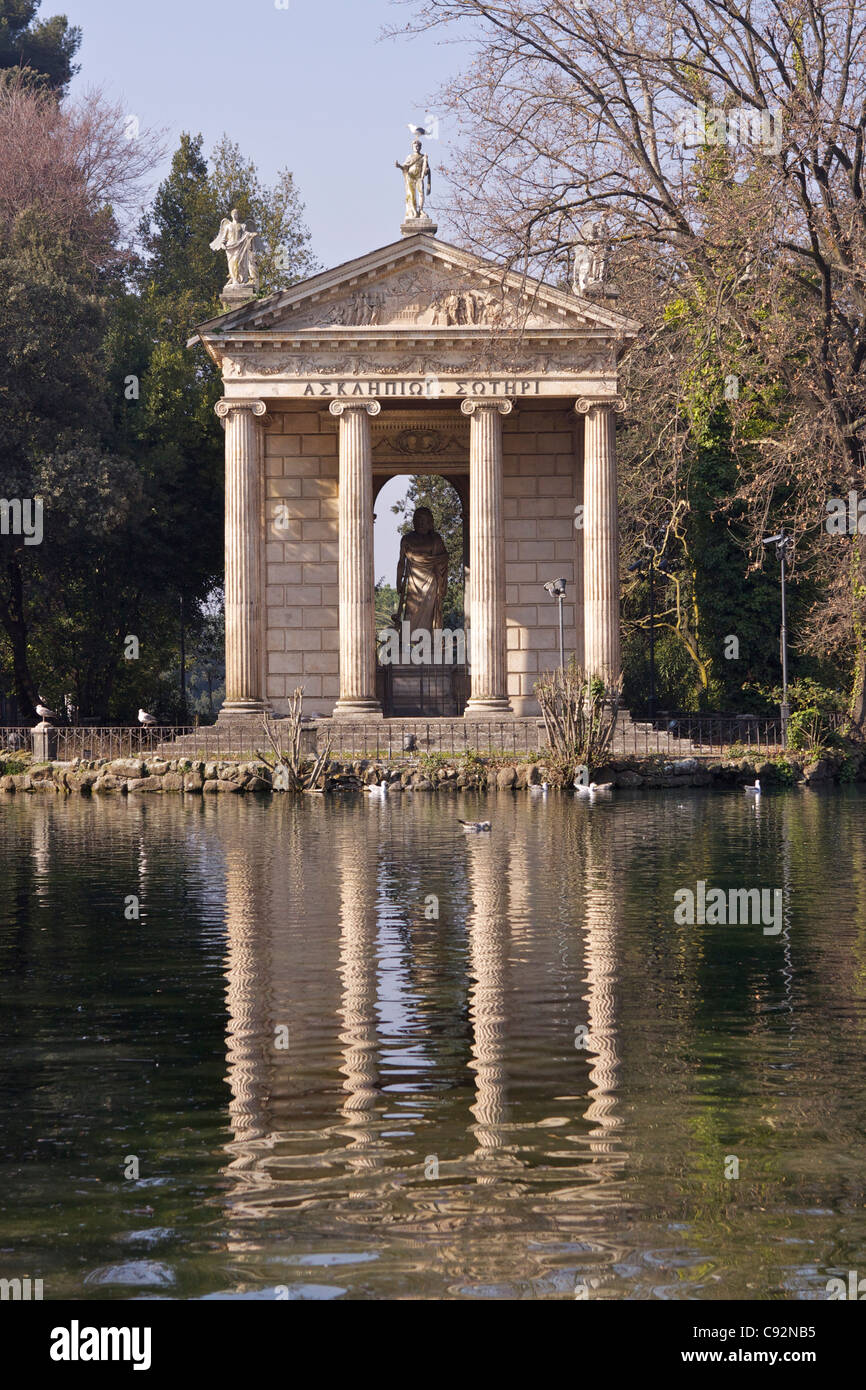 Ein kleiner ionischer Tempel auf einer Insel, der Gott der Heilkunst