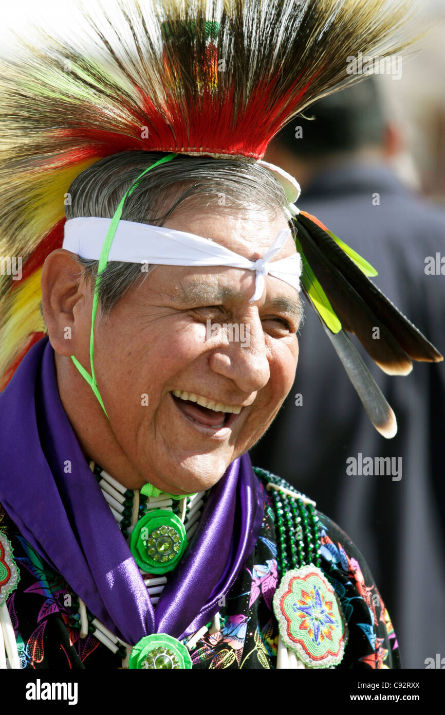 Scottsdale, Arizona - Teilnehmer in die Inter-Tribal Red Mountain Eagle Powwow statt bei der Pima-Maricopa inder Gemeinschaft. Stockfoto