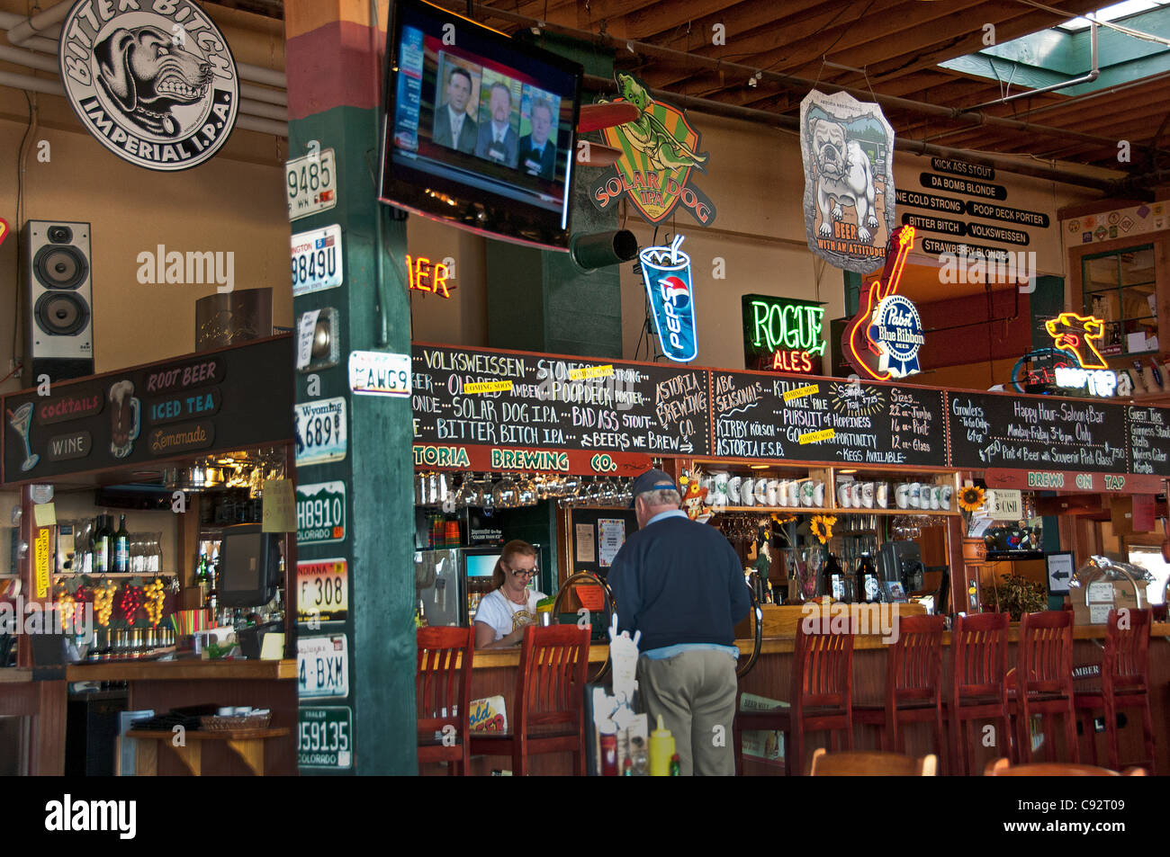 Astoria Brewing Co Bar Pub Restaurant Oregon State Vereinigte Staaten Stockfoto