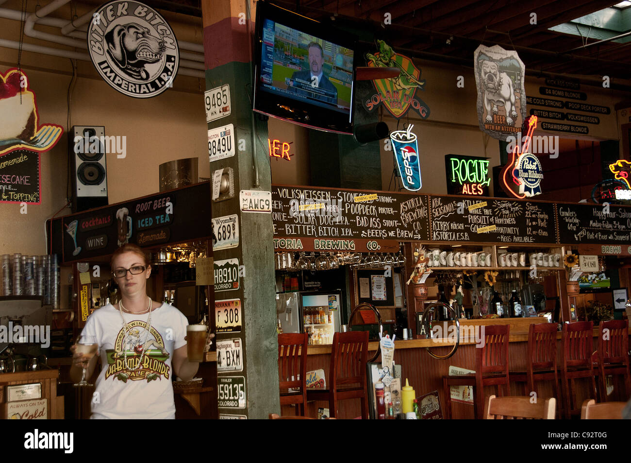 Astoria Brewing Co Bar Pub Restaurant Oregon State Vereinigte Staaten Stockfoto