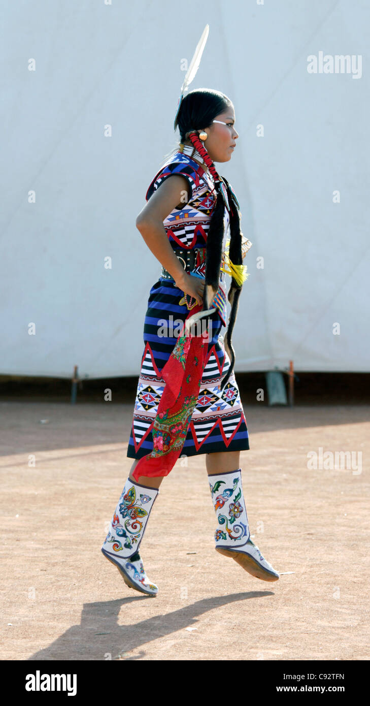 Scottsdale, Arizona - Teilnehmer in die Inter-Tribal Red Mountain Eagle Powwow statt bei der Pima-Maricopa inder Gemeinschaft. Stockfoto