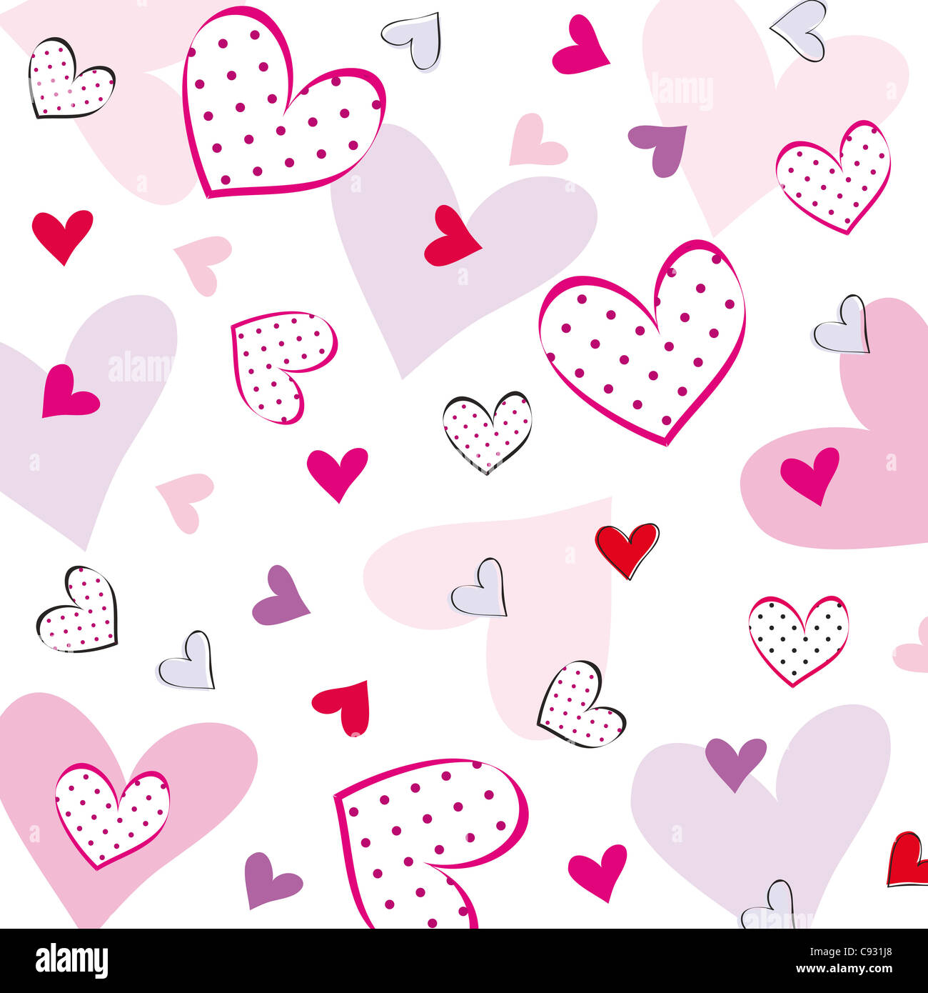 Niedliche Hintergrund mit Herzen an besonderen Tag Stockfoto