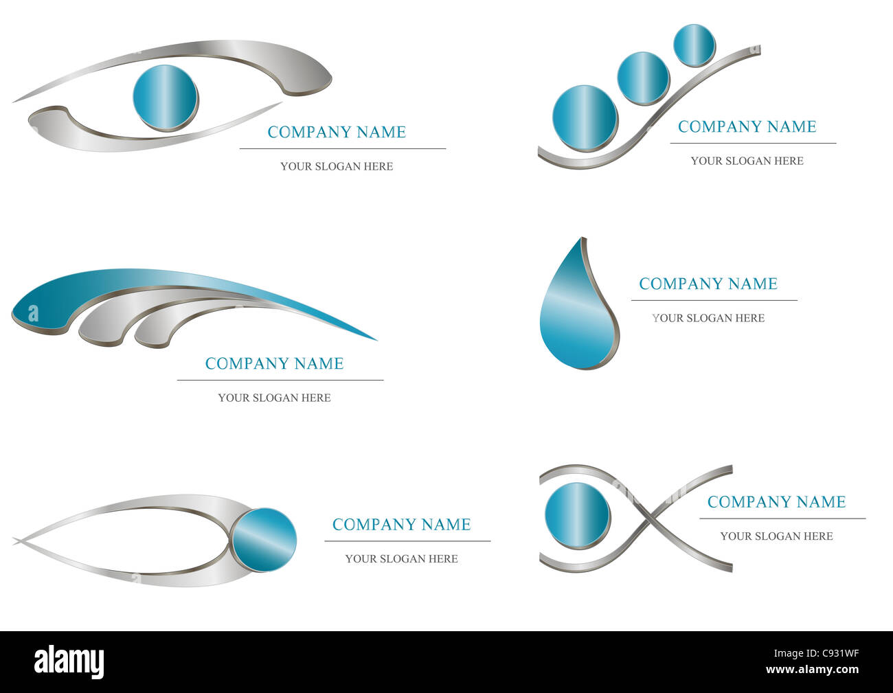 Abstrakten Symbol - blau metallic Firmendesign Stockfoto