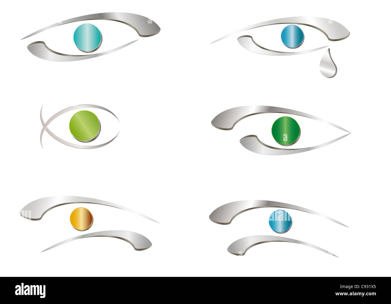 Abstrakte Augen-Symbol - metallische Zeichen Stockfoto