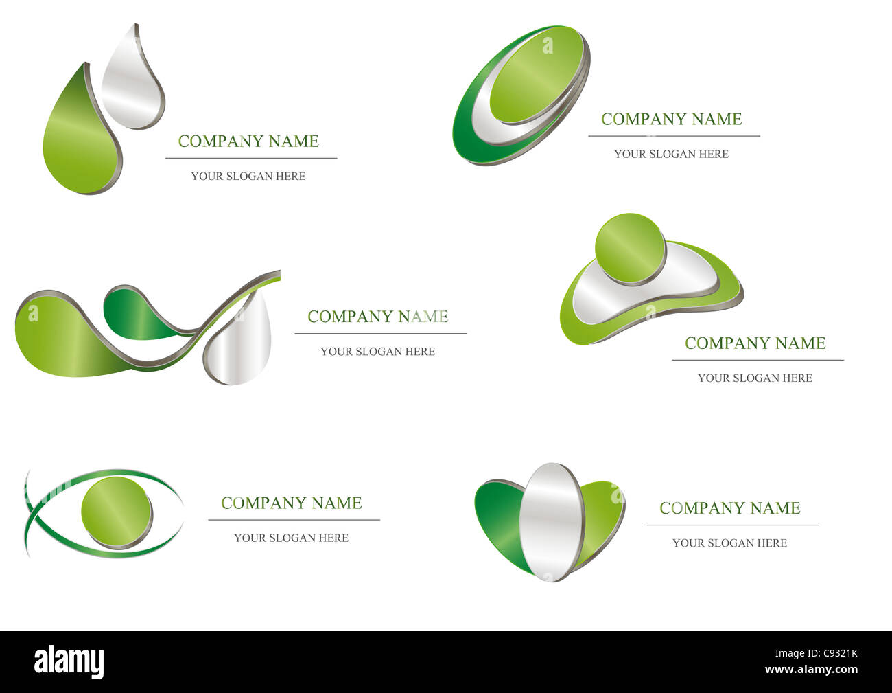 Abstrakten Symbol - grün metallic Firmendesign Stockfoto