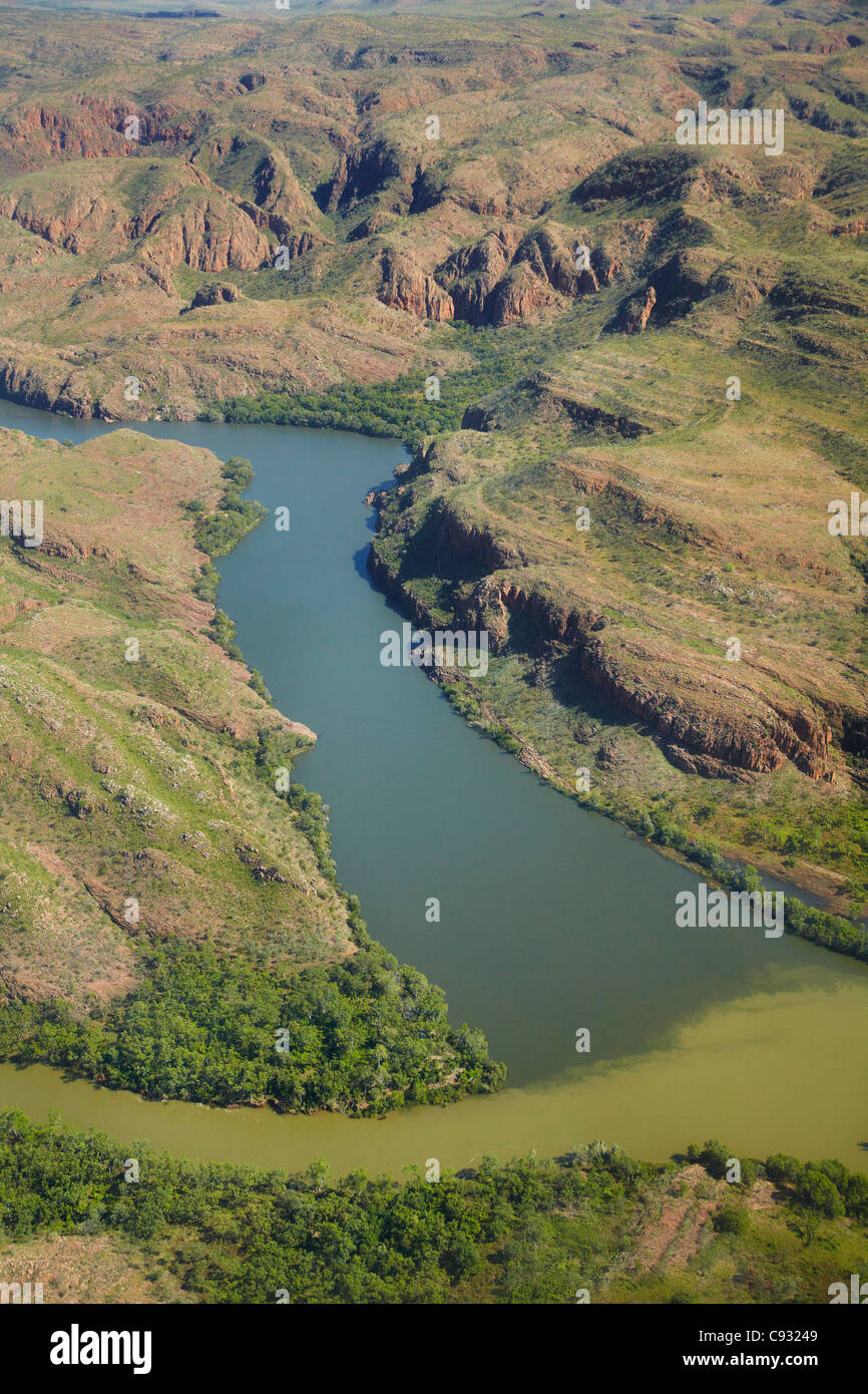 Konvergenz des Ord River und Lake Argyle Slipanlage Überlaufrinne, Kimberley-Region, Western Australia, Australien Stockfoto