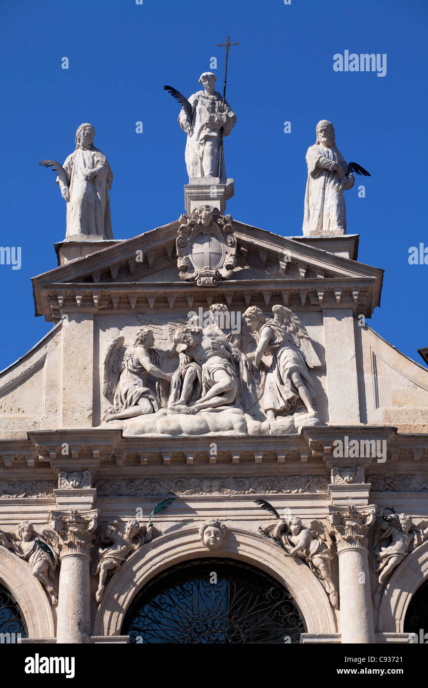 Italien, Veneto, Vicenza, architektonische Details des "Monte della Pietà" in der "Piazza dei Signori" Stockfoto