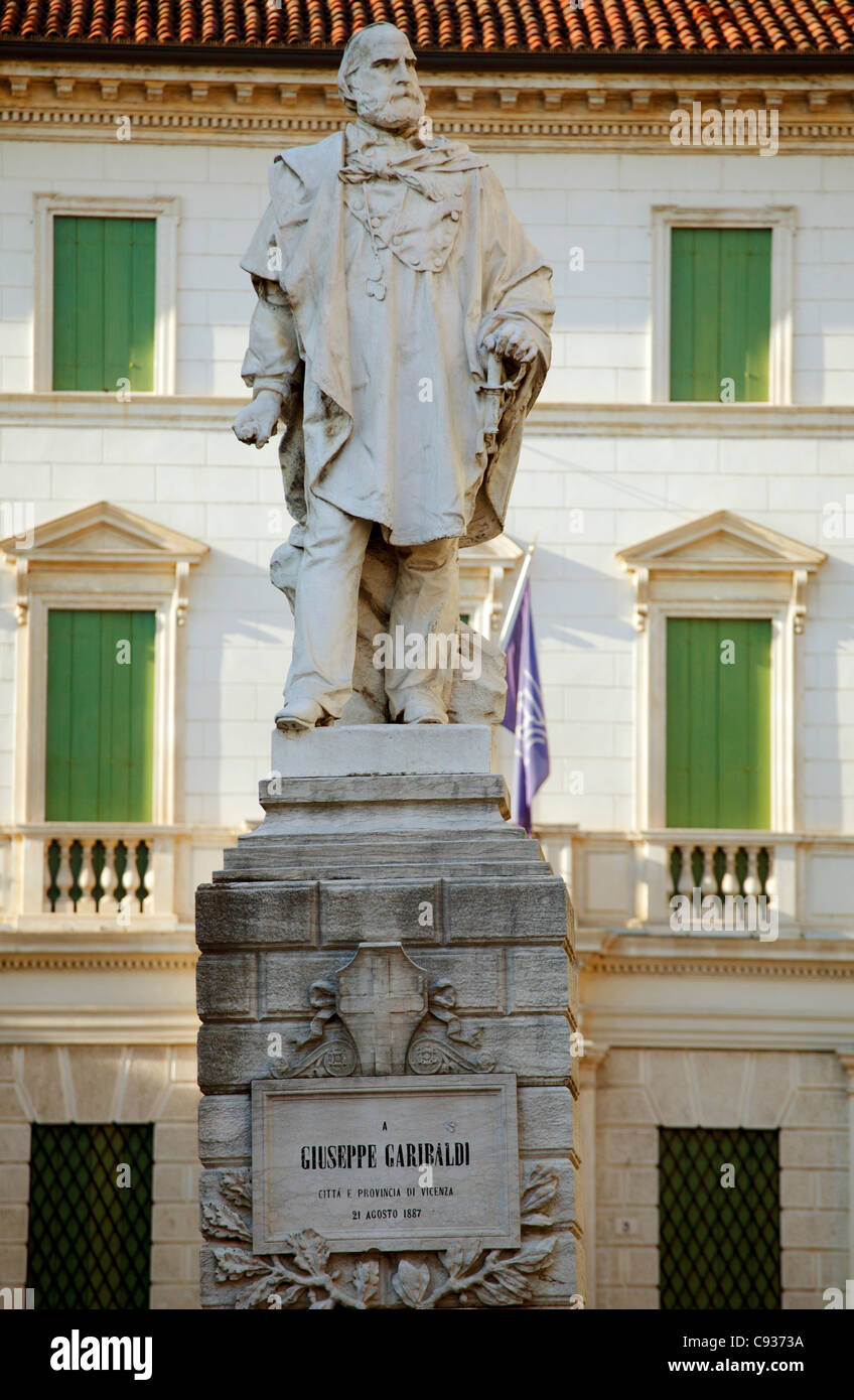 Italien, Veneto, Vicenza, Denkmal eines großen symbolischen Figuren, Giuseppe Garibaldi Stockfoto