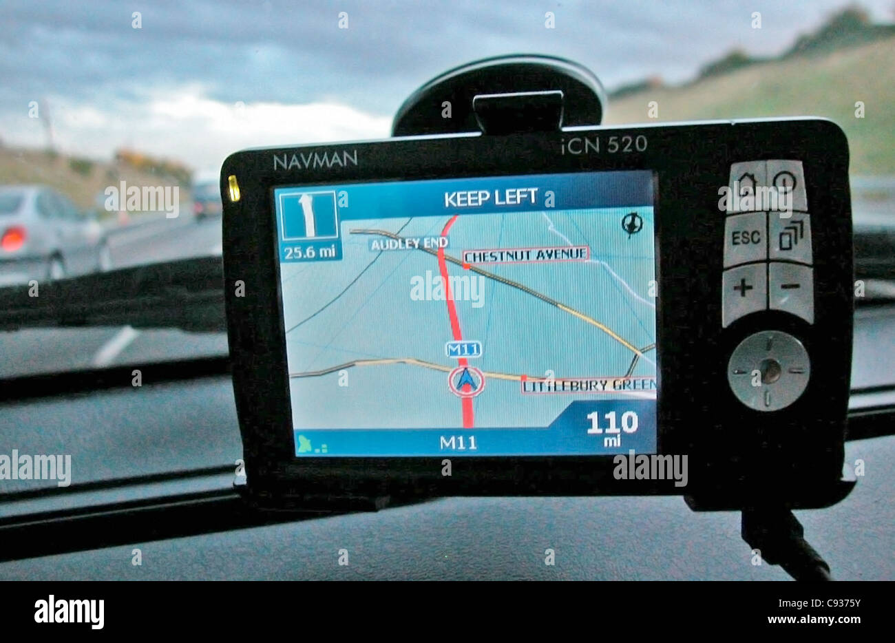 SatNav Sat Nav Satellitennavigation Stockfoto