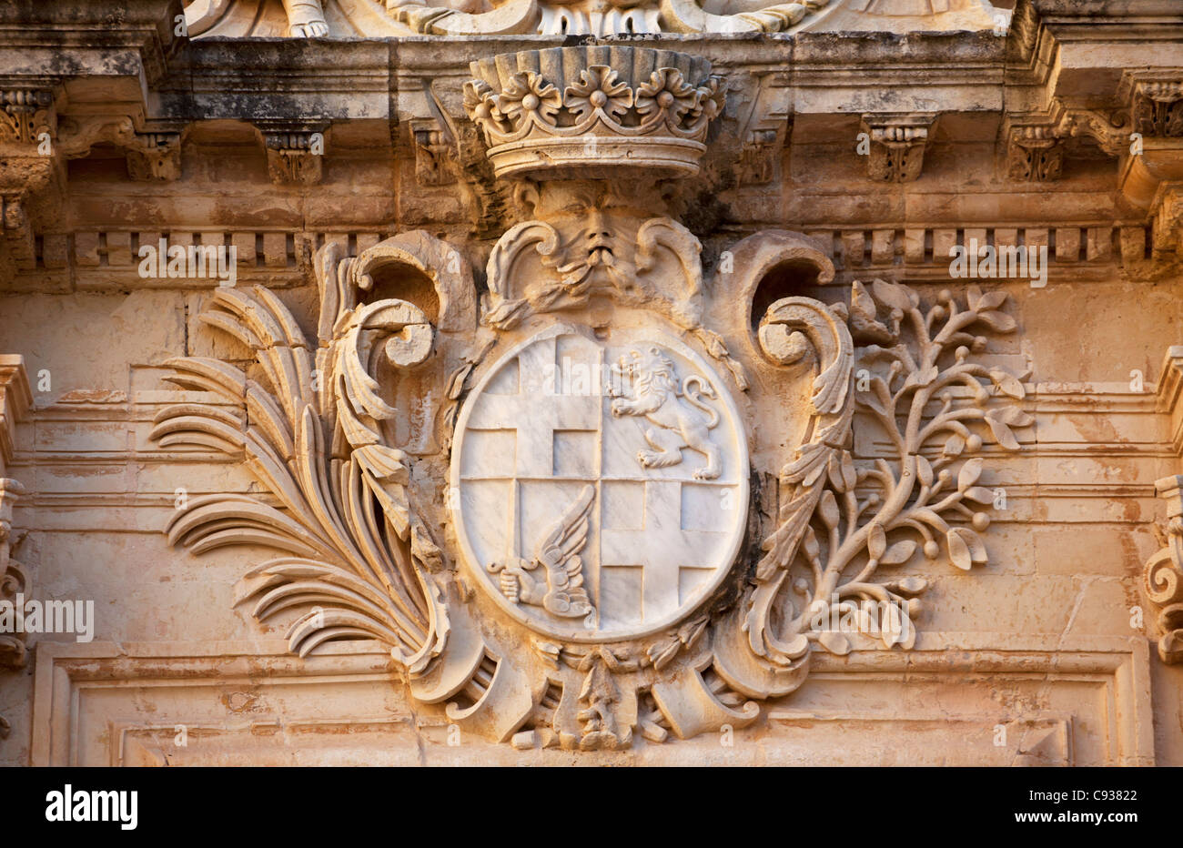 Malta, Europa; Ein Wappen stammt aus dem Ritter des St. Johannes von Jerusalem Stockfoto