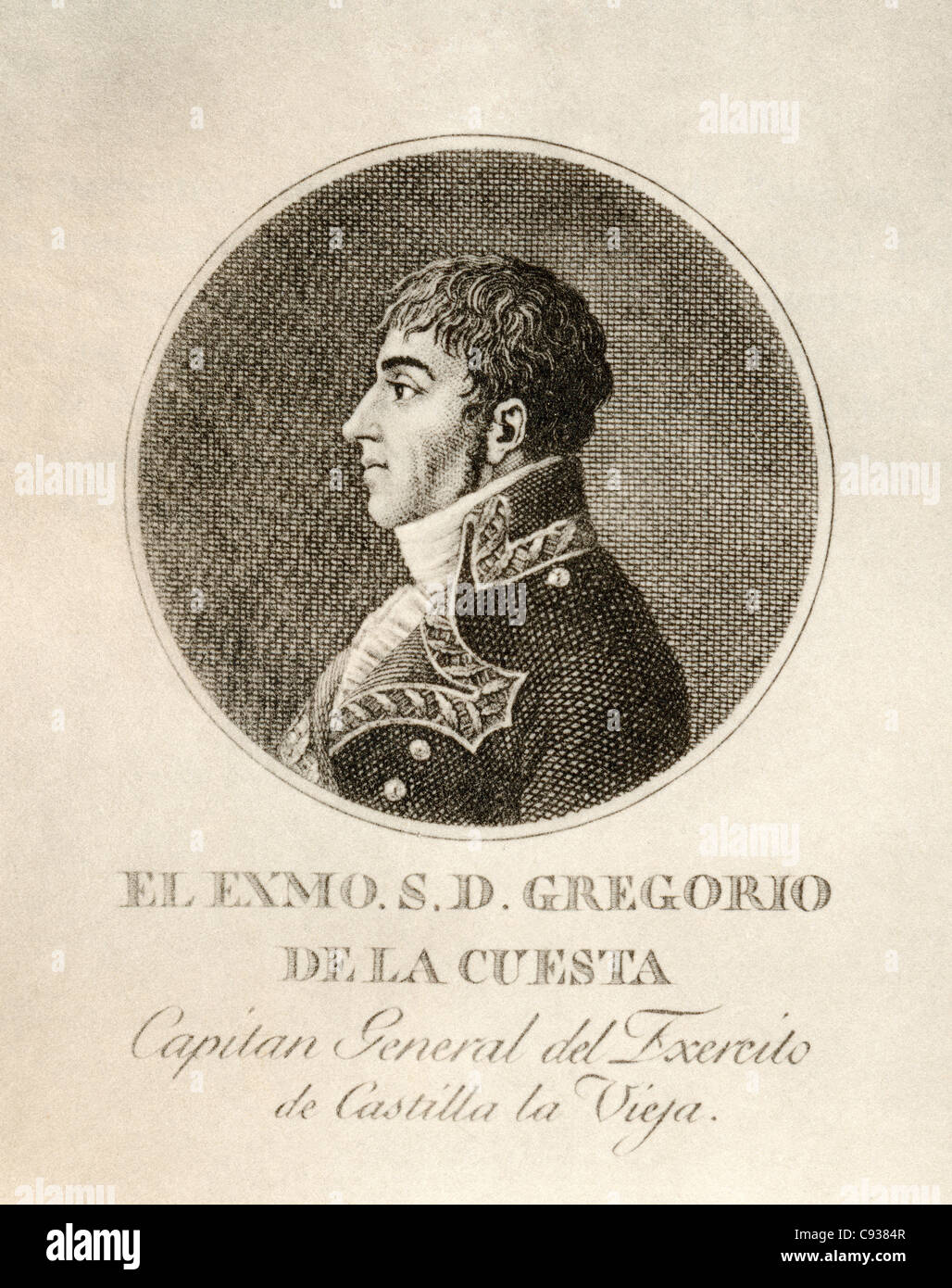 Gregorio García De La Cuesta y Fernández de Celis, 1741 – 1811. Prominente spanische allgemeine in Halbinselkrieg. Stockfoto