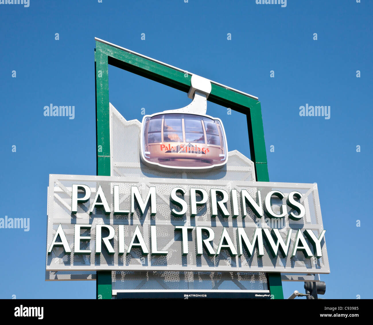 Palm Springs Aerial Tramway Zeichen Stockfoto