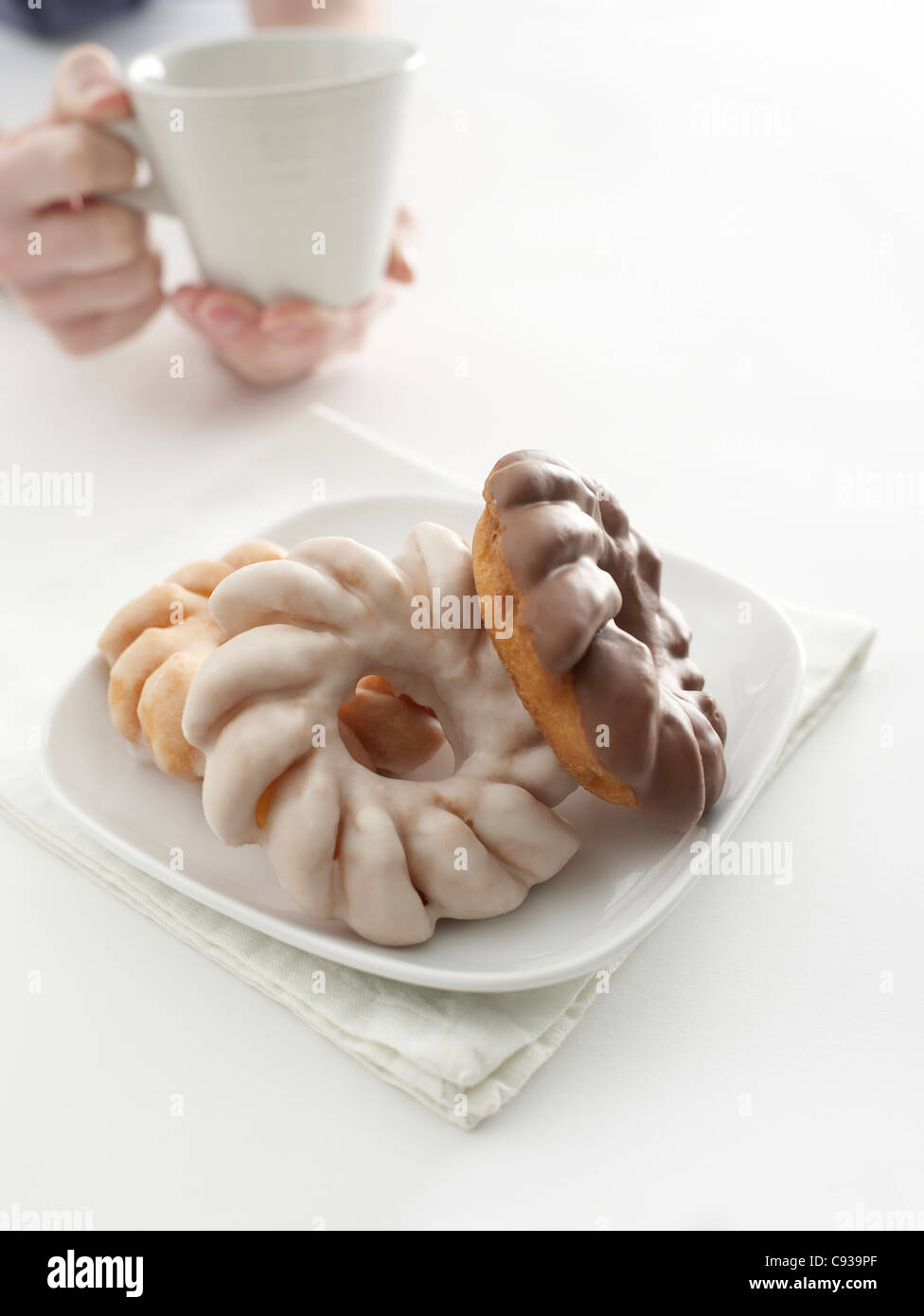Rad, glasierte donuts Stockfoto