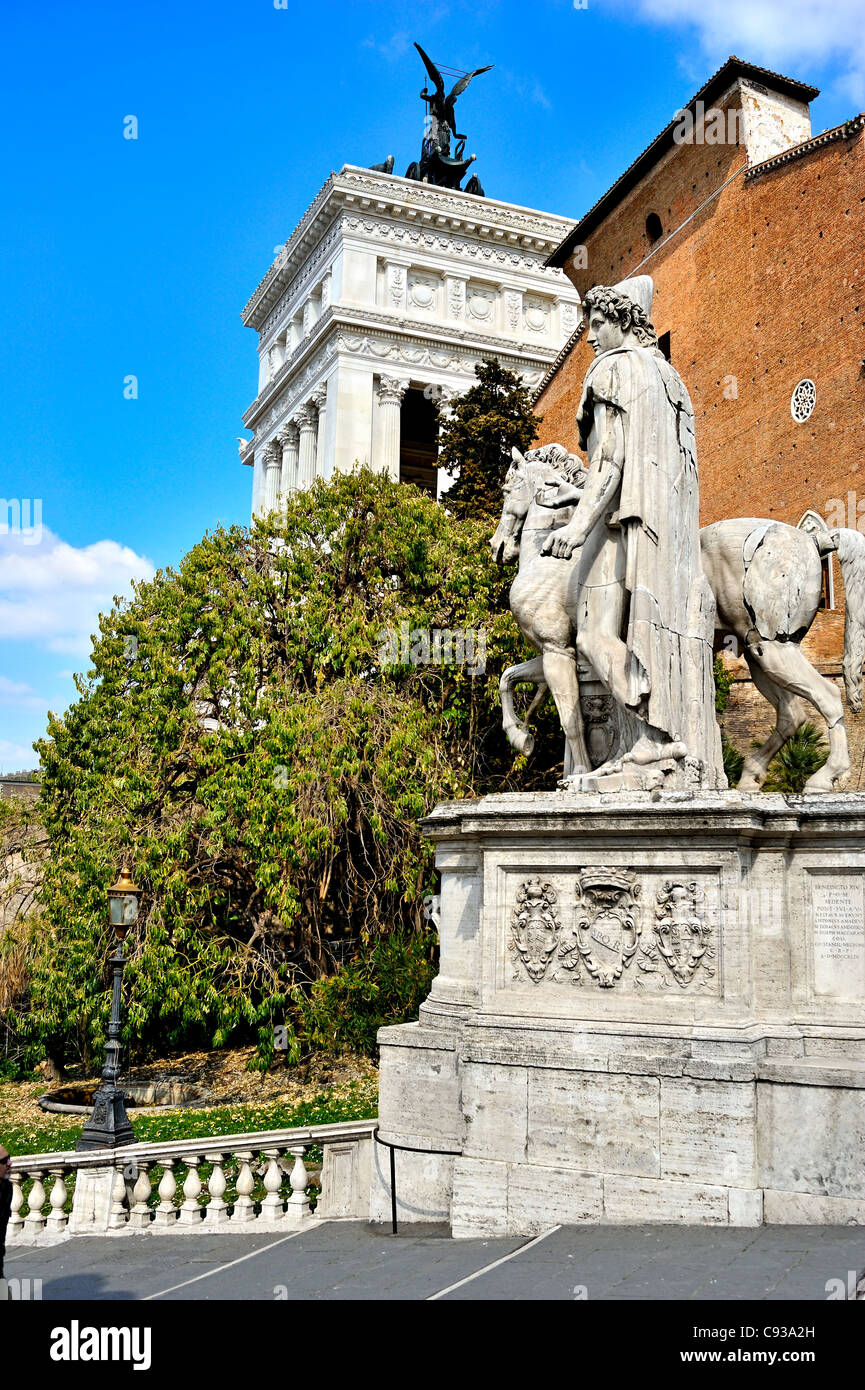 Treppe, Piazza de Campidoglio, Rom, Italien. Stockfoto