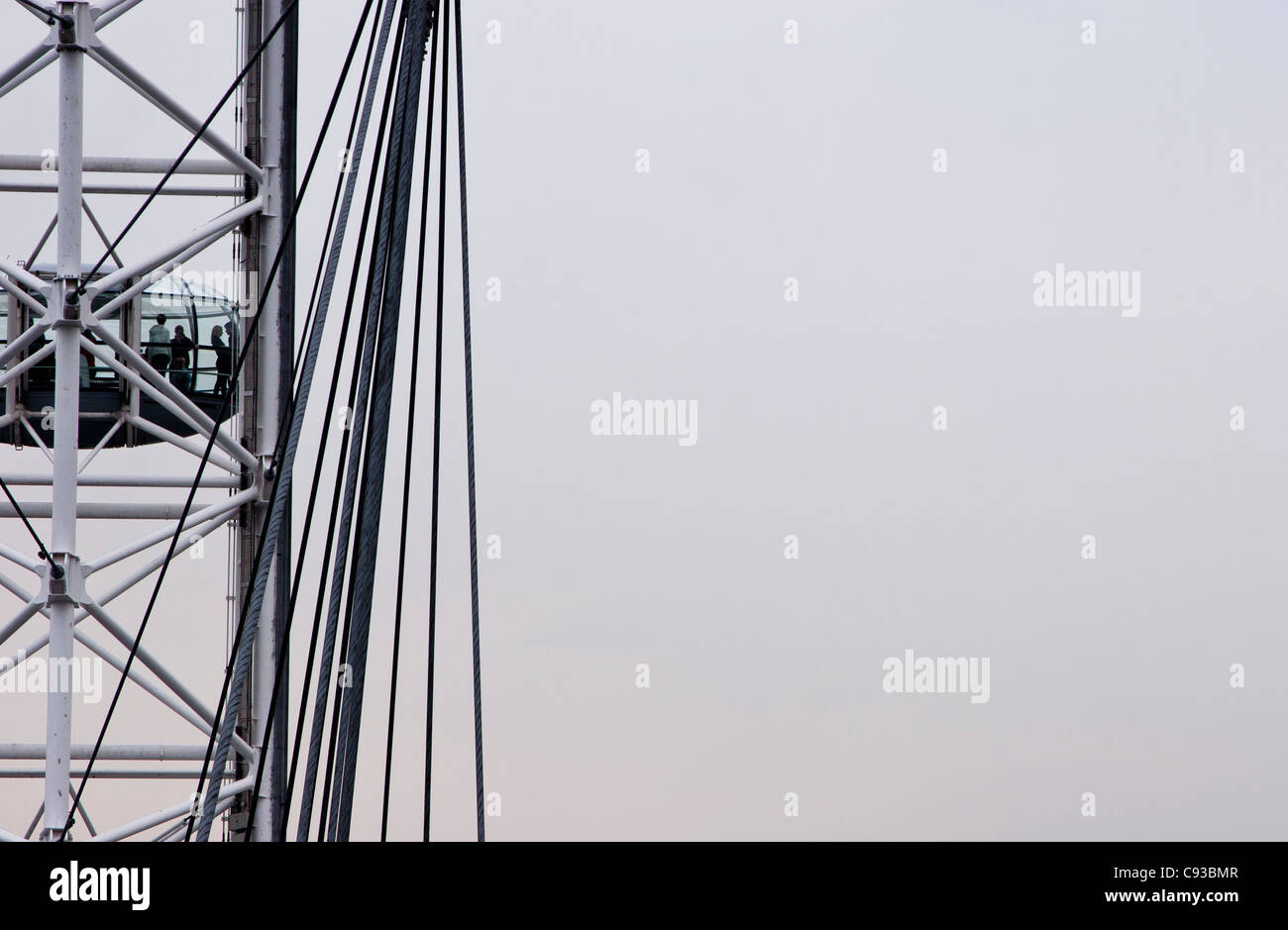 Touristen auf dem Big Wheel von British Airways London Eye in Westminster London, Großbritannien Stockfoto
