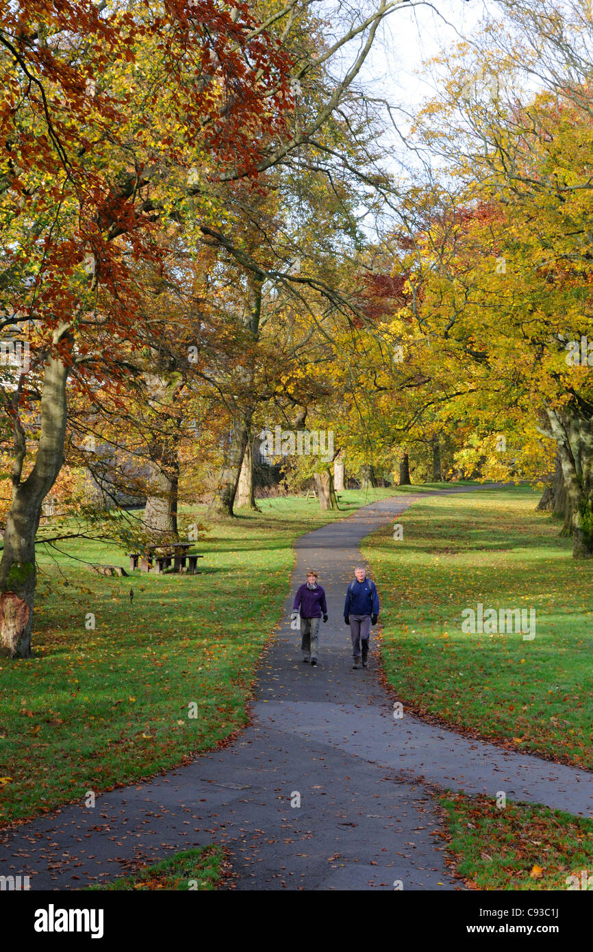 Zwei Personen, ein Spaziergang durch den Park Fitz, Keswick Stockfoto