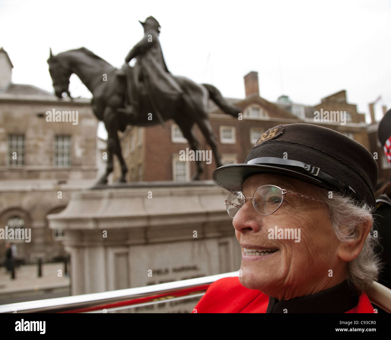 Chelsea Rentner auf Bus Tour durch London Stockfoto