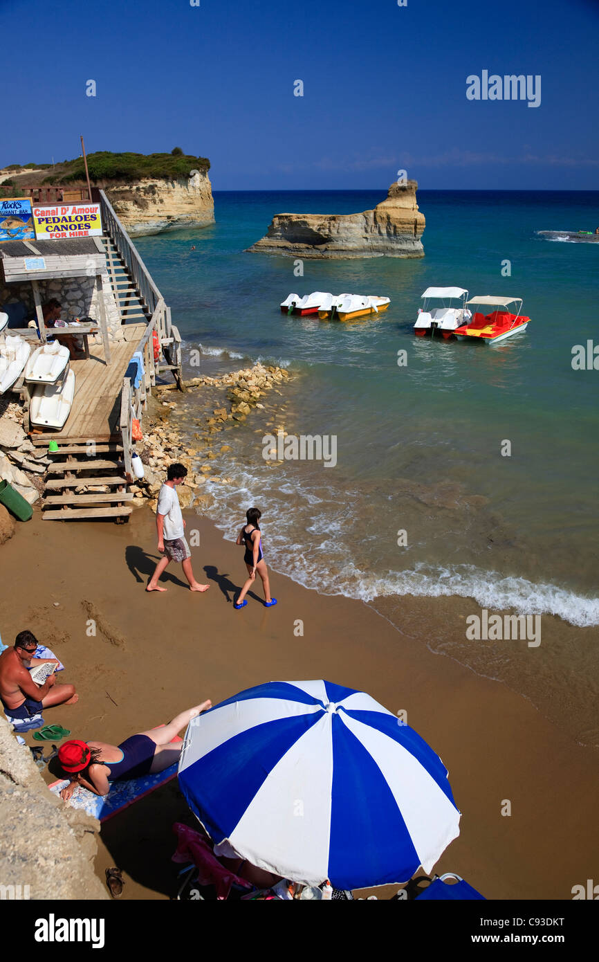 Strand am Canal d ' Amour, Sidari, Korfu, Griechenland Stockfoto