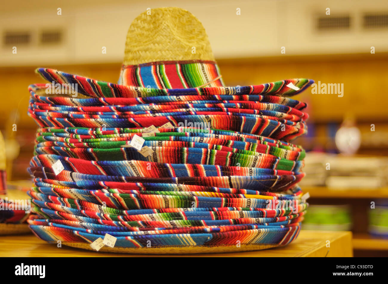 Sombreros auf einen Souvenir-Shop am South of the Border, South Carolina Stockfoto