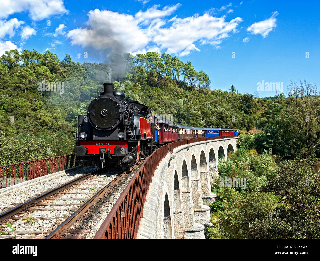 Historischer Zug: Zug des Cevennen, Frankreich. Stockfoto
