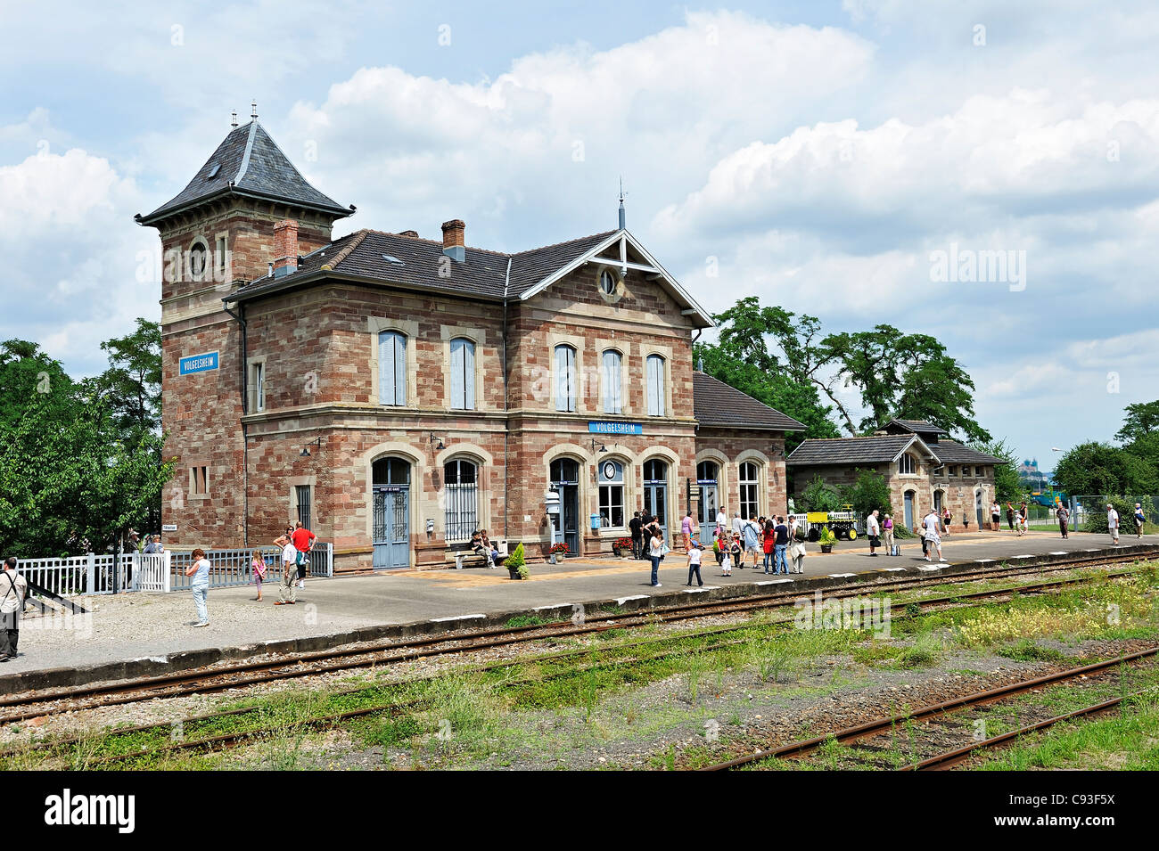 Historische Eisenbahn: Chemin de Fer Touristique du Rhin. Frankreich. Stockfoto