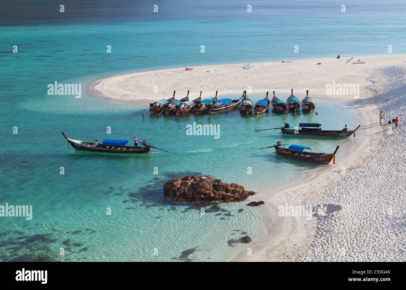 Der berühmte weiße Streifen Sand auf Ko Lipe, Thailand Stockfoto