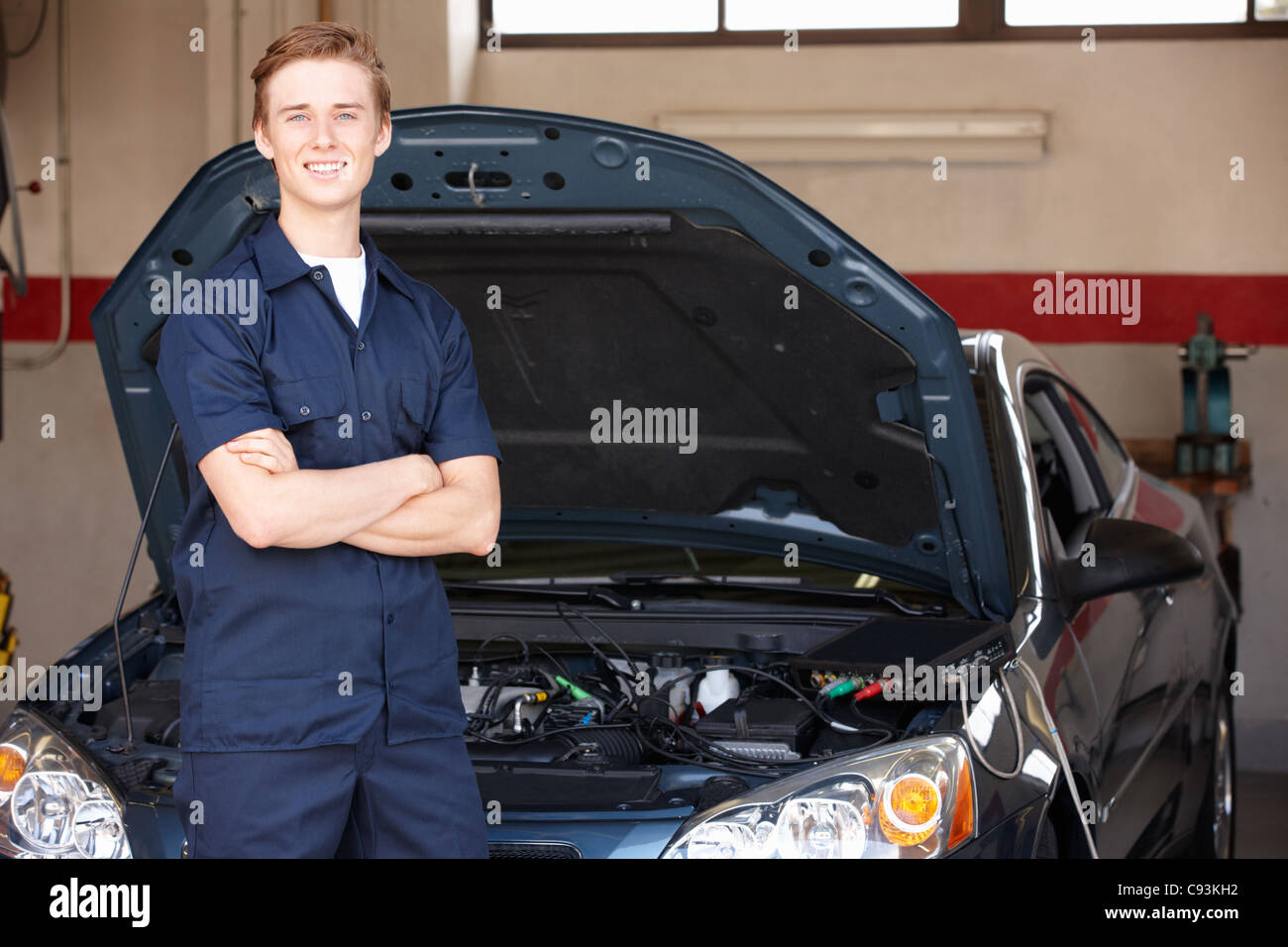 Mechaniker bei der Arbeit Stockfoto