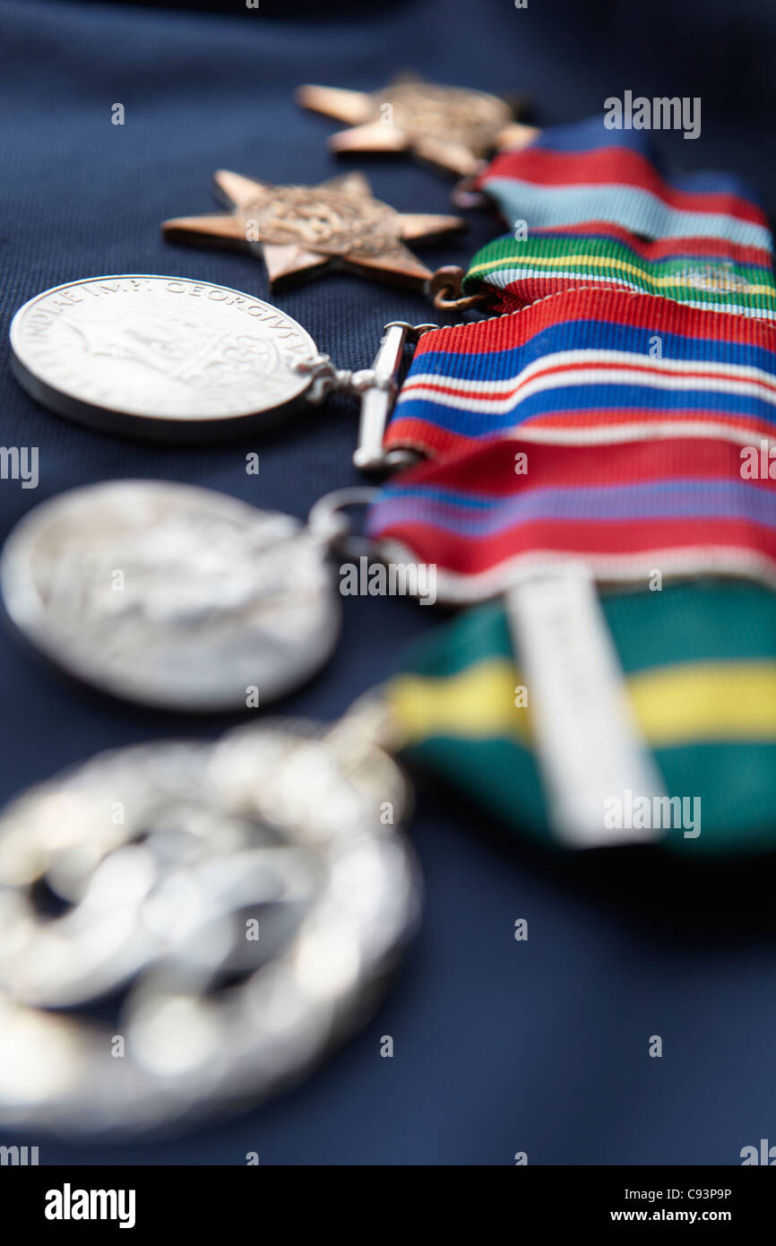 Streifen von Medaillen Stockfoto