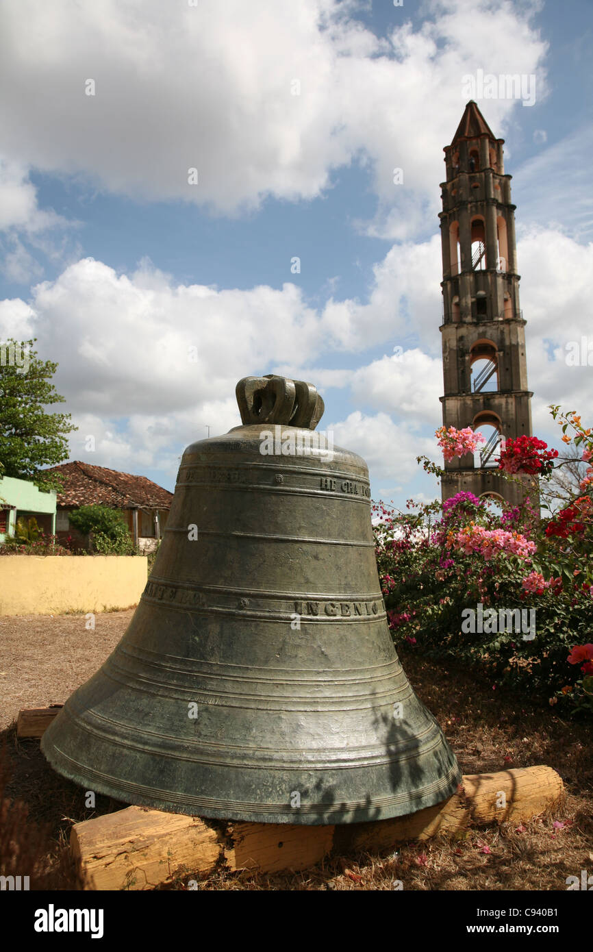 Turm in Manaca Iznaga Anwesen im Tal de Los Ingenios in der Nähe von Trinidad, Kuba zu sehen. Stockfoto