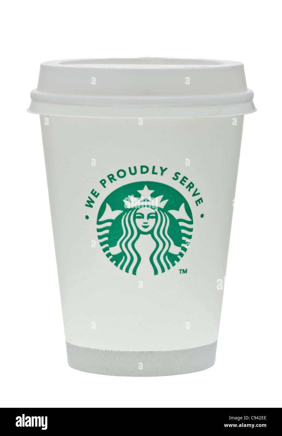 Starbucks Kaffee zeigt neues logo Stockfoto