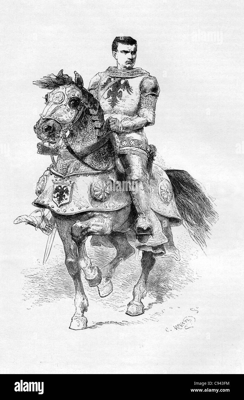 Bertrand du Guesclin (ca. 1320-1380) war einer der beliebtesten Helden Frankreichs, vor allem in seiner Heimat Bretagne. Stockfoto