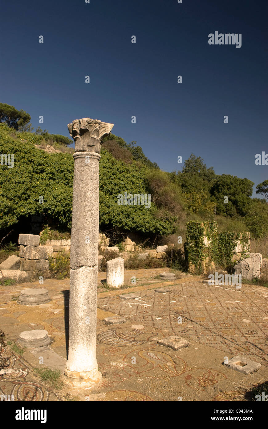 Byzantinische Mosaiken und Überreste, Beit Mery, Metn, Mount Lebanon, Libanon. Stockfoto