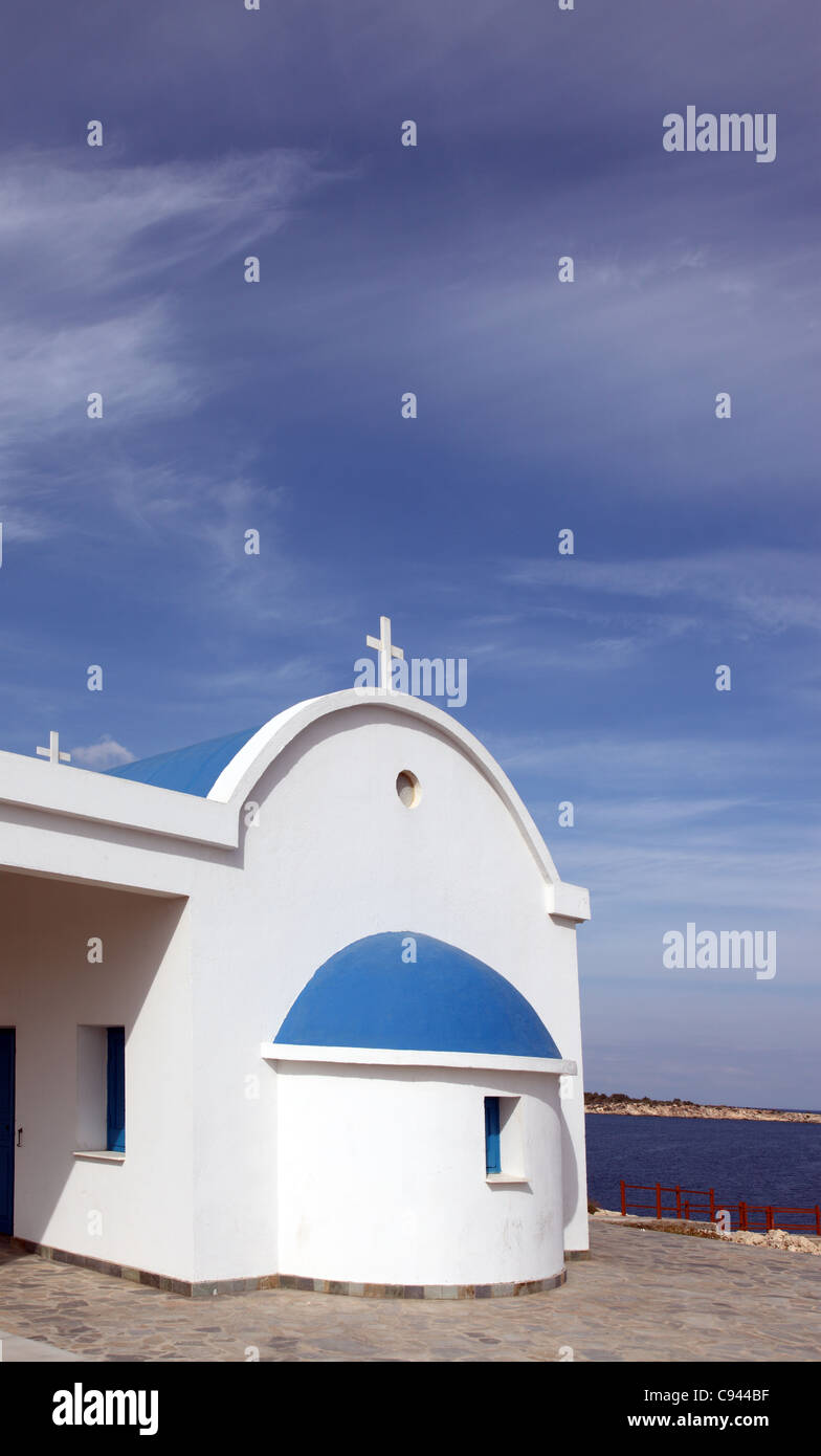 Griechisch-orthodoxe Kapelle, Agii Anagiri, Kap Greco Zypern Stockfoto