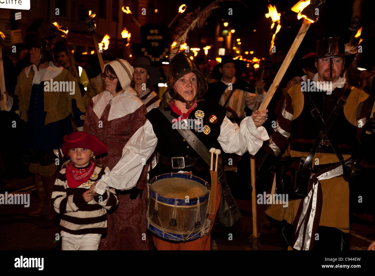 Guy Fawkes (Lagerfeuer) Nacht, Lewes, Sussex, England 2011 Stockfoto