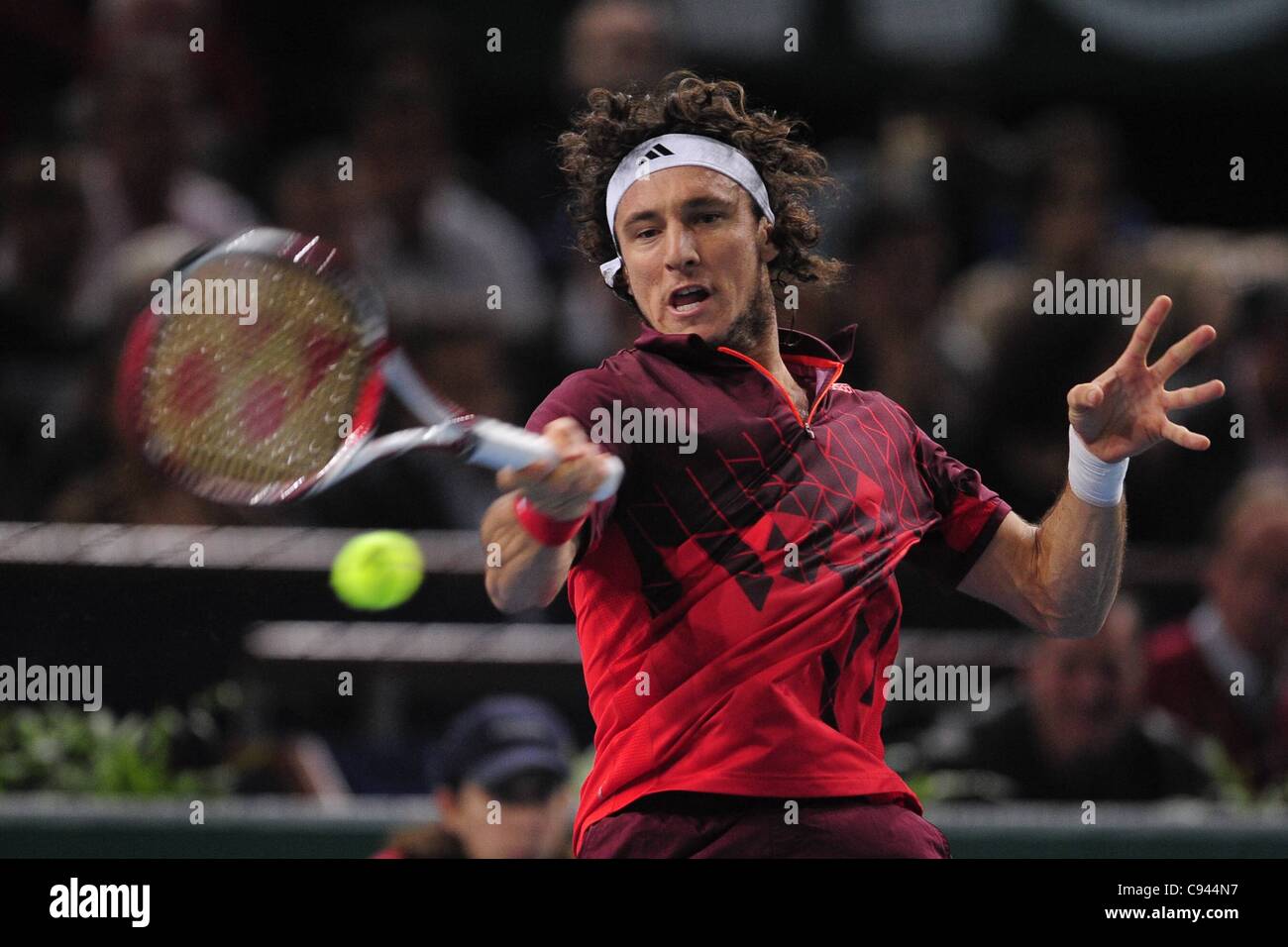 11.11.2011 Paris Frankreich. Juan Monaco ARG Tennis BNP Paribas Masters. Open de Paris Bercy. Stockfoto