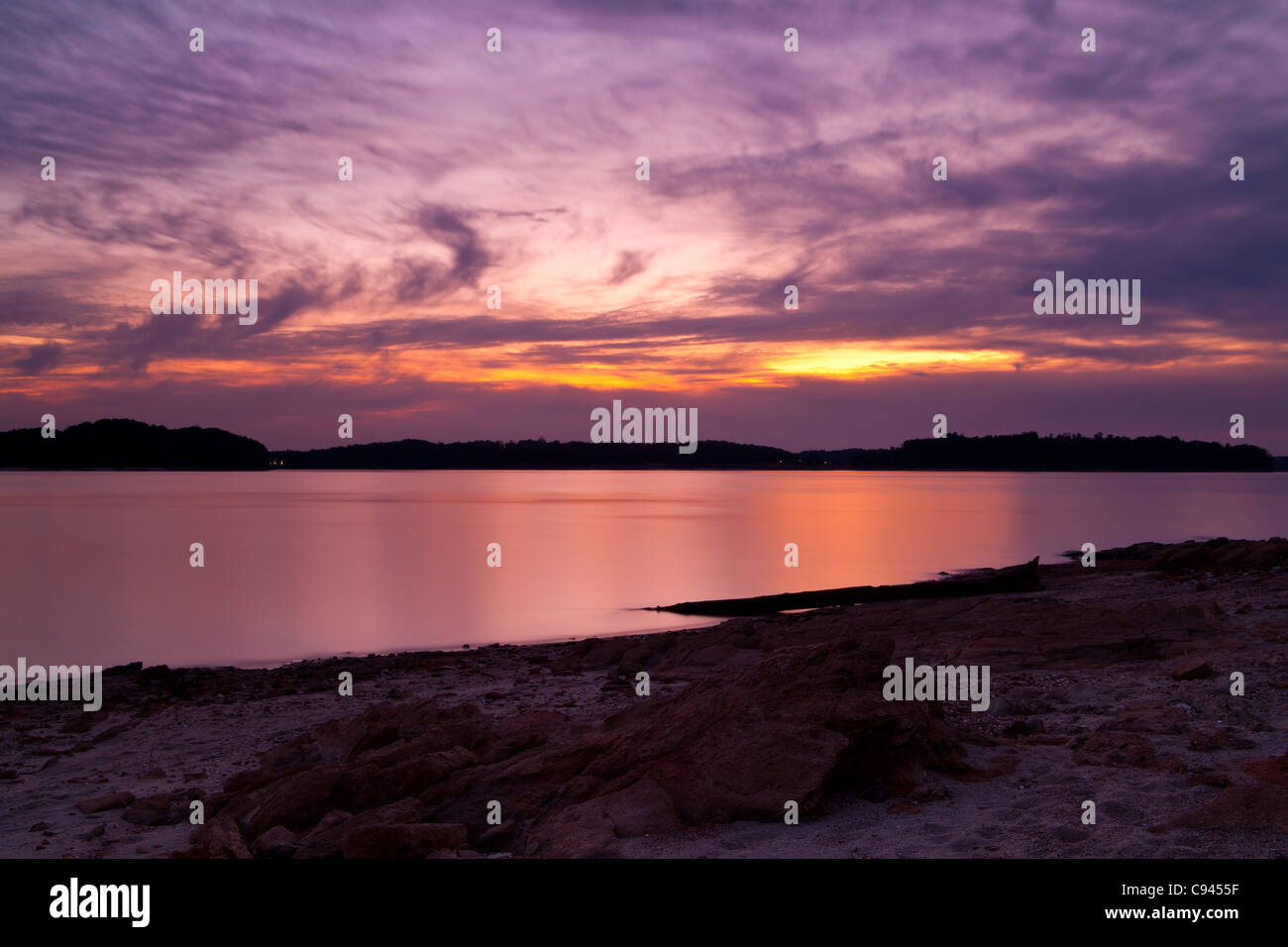 Sonnenuntergang am Van Pugh Park am Lake Lanier Stockfoto