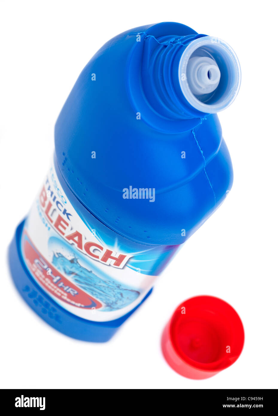 Flasche von Tesco dicken Bleichmittel Stockfoto