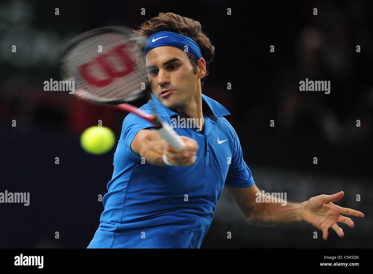 11.11.2011 Paris Frankreich. Roger Federer SUI Tennis BNP Paribas Masters. Open de Paris Bercy. Stockfoto