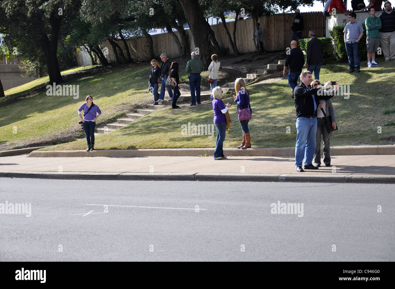 Grassy Knoll - Dallas, Texas, USA - Präsident Kennedy Ermordung Ort Stockfoto