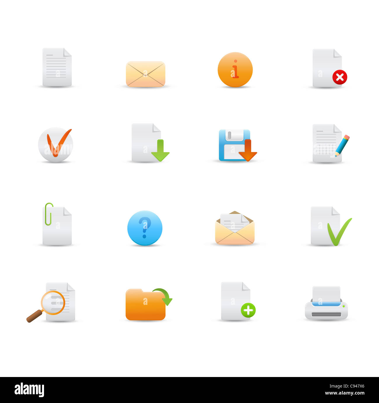 Satz von elegant einfache Symbole für allgemeine Computerfunktionen Stockfoto