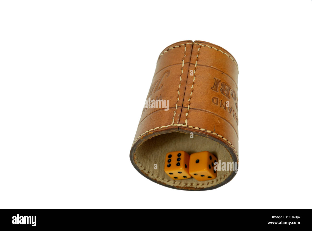 Würfel-Glücksspiel sieben Ergebnis Stockfoto