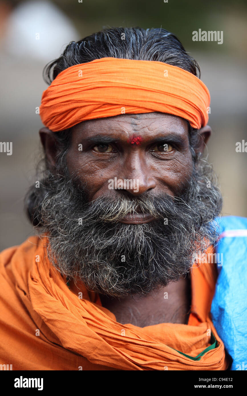 Sadhu Porträt Arunachala Tamil Nadu, Indien Stockfoto