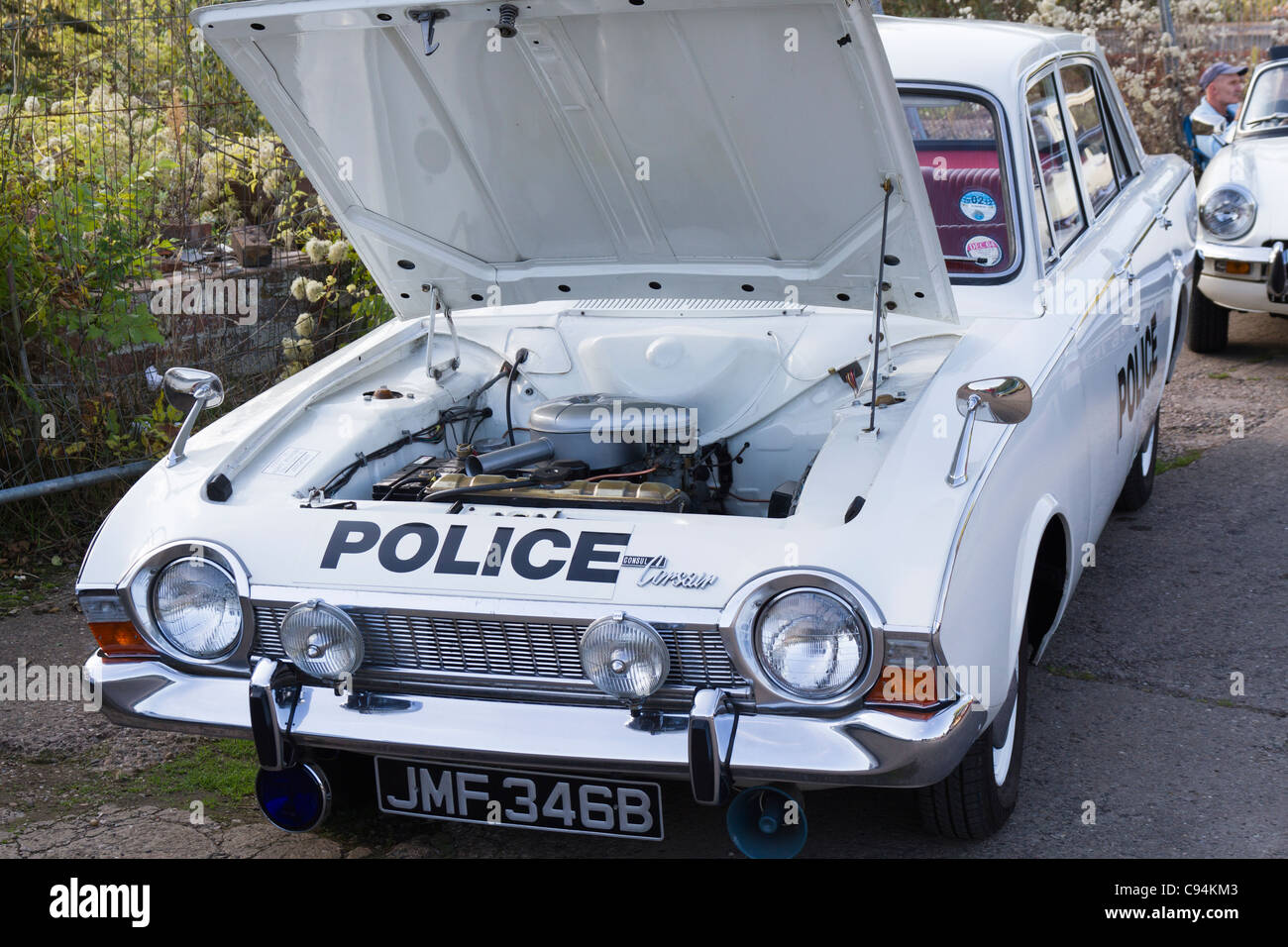 Klassische Polizeiwagen auf dem display Stockfoto
