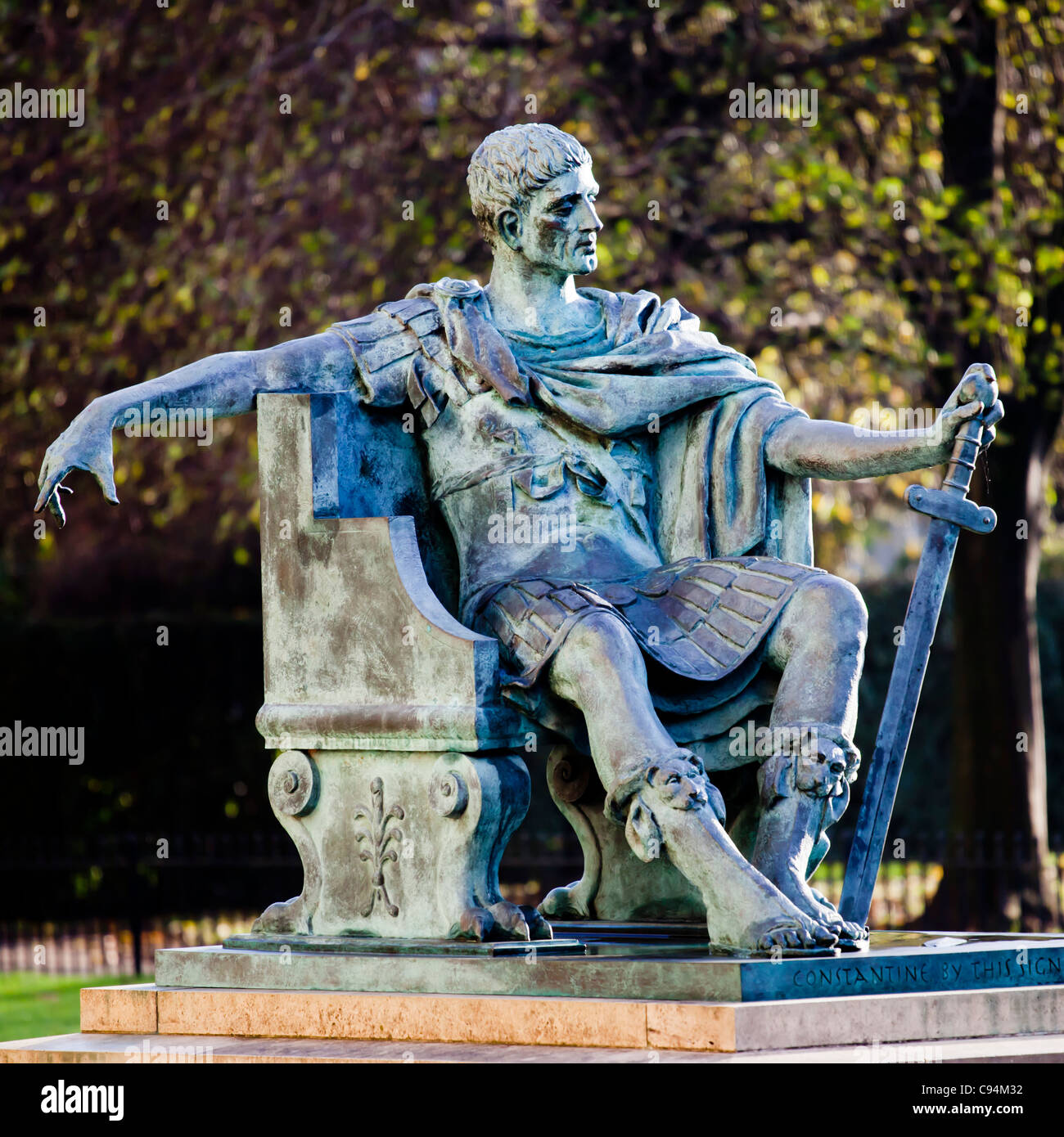 Statue von Konstantin Stockfoto