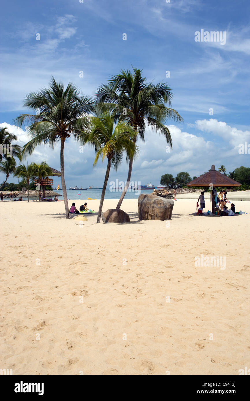 Sentosa Island: Siloso Beach Stockfoto