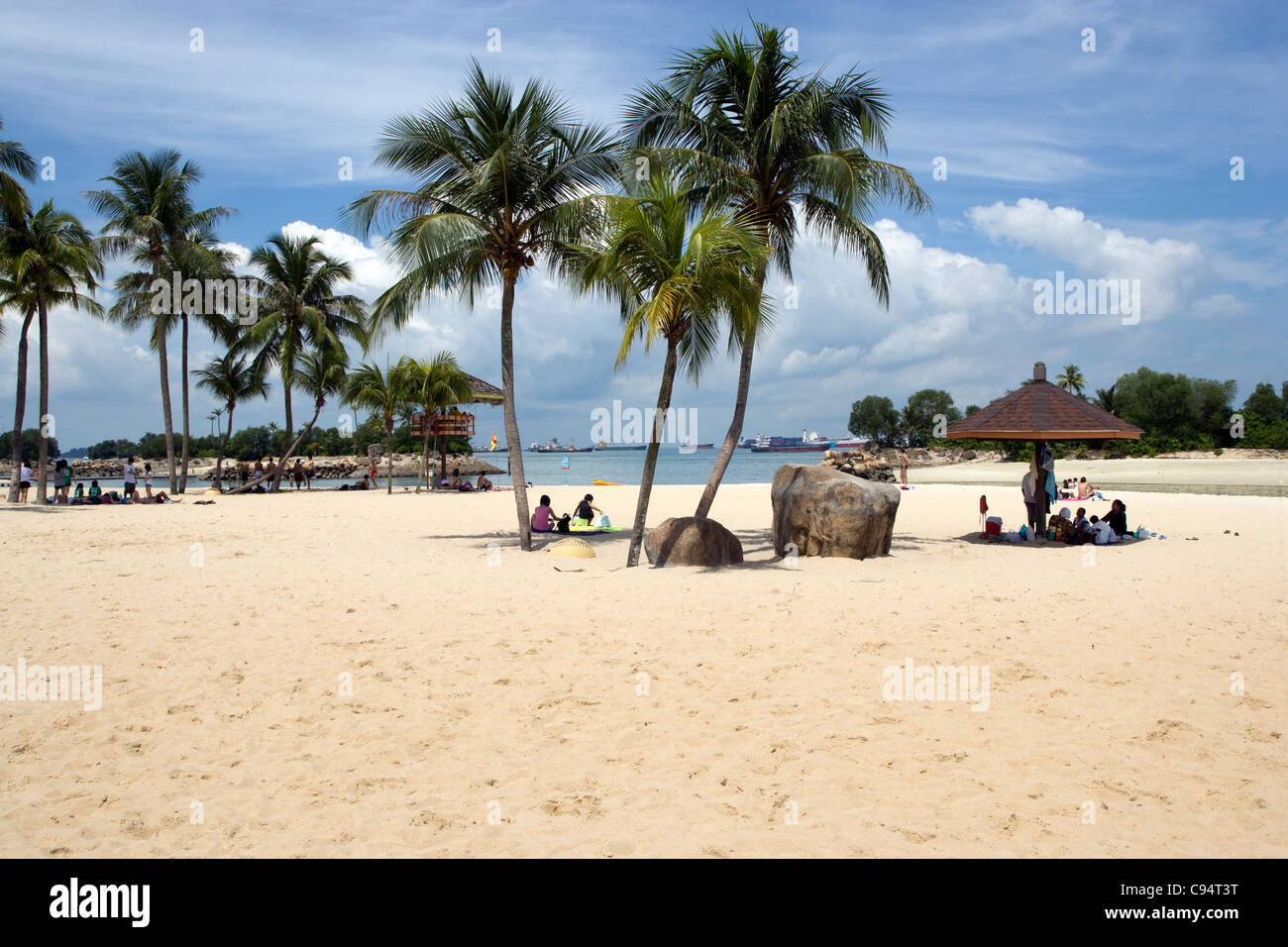 Sentosa Island: Siloso Beach Stockfoto