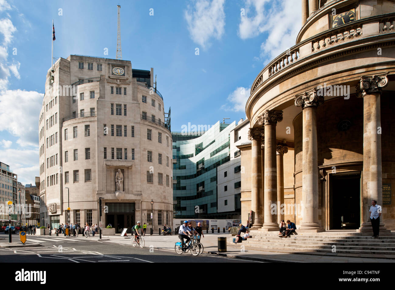 BBC Gebäude auf Langham Place, London, Großbritannien Stockfoto