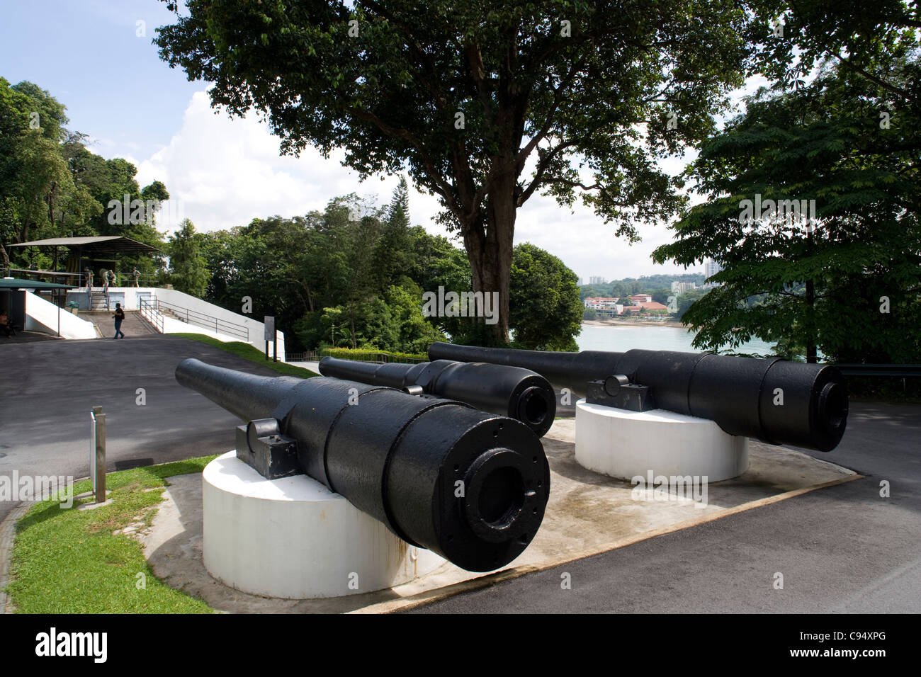 Sentosa Island: Fort Siloso - 8 & 9 Zoll BL Pistole Ausstellung Stockfoto