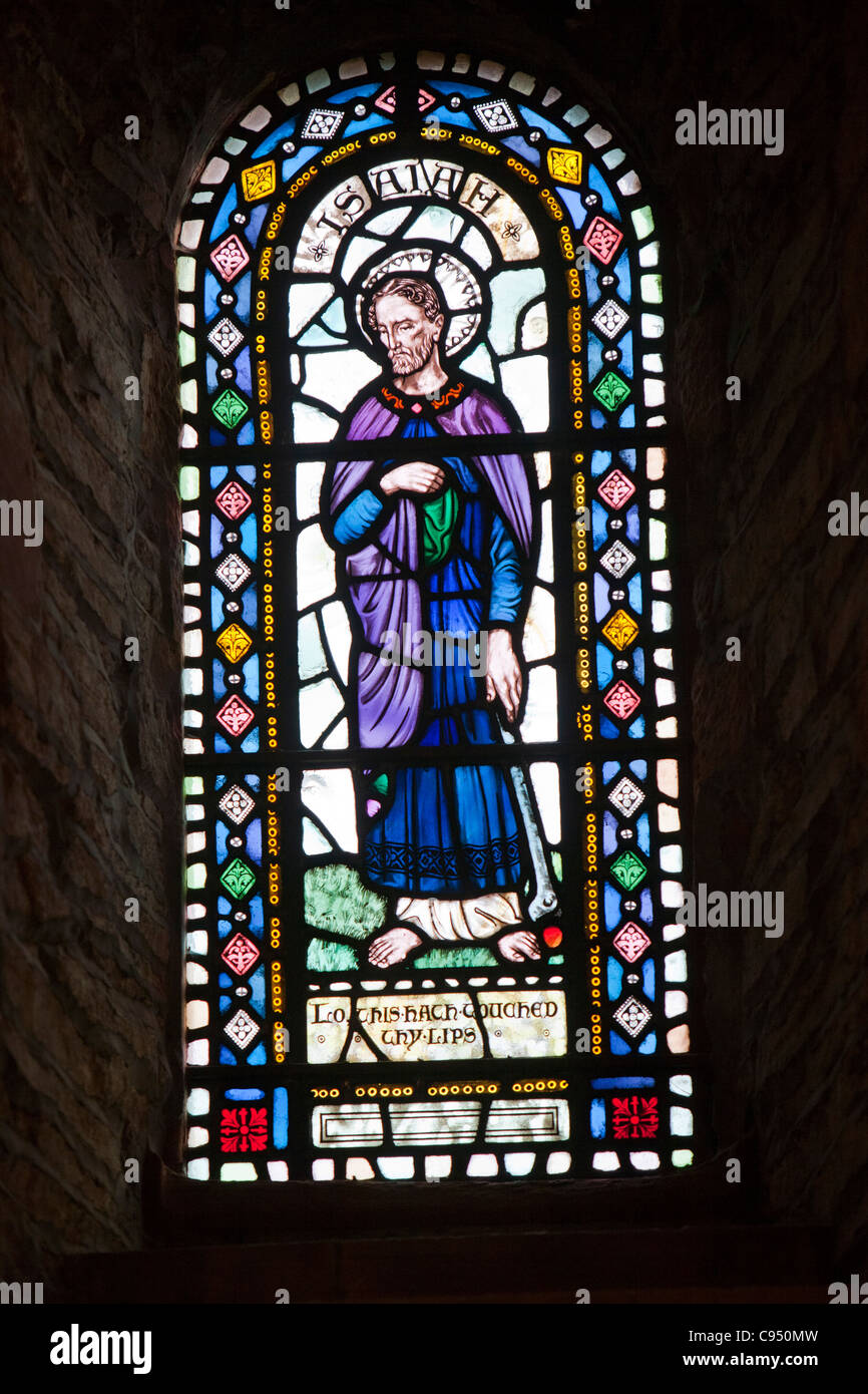 Glasfenster in St. Magnus Cathedral in Kirkwall auf Orkney Festland. Stockfoto